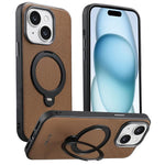 Custodia per telefono Suteni G7 con supporto magnetico a rotazione a 360° e retro in similpelle vegana con texture triangolare., For iPhone 15, For iPhone 14 Pro, For iPhone 14 Pro Max, For iPhone 14 / 13