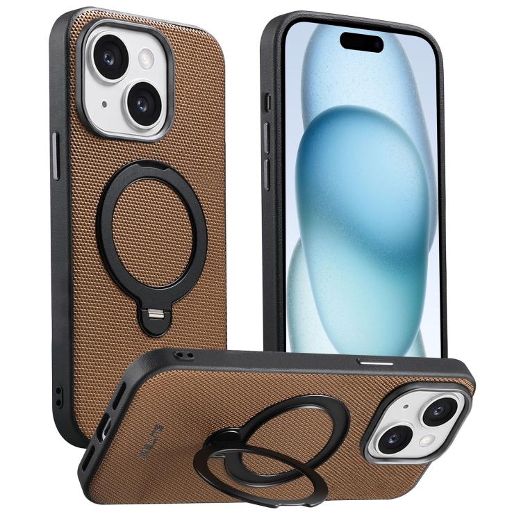 Custodia per telefono Suteni G7 con supporto magnetico a rotazione a 360° e retro in similpelle vegana con texture triangolare., For iPhone 15, For iPhone 14 Pro, For iPhone 14 Pro Max, For iPhone 14 / 13