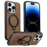Custodia per telefono Suteni G7 con supporto magnetico a rotazione a 360° e retro in similpelle vegana con texture triangolare., For iPhone 15, For iPhone 14 Pro, For iPhone 14 Pro Max, For iPhone 14 / 13