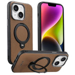 Custodia per telefono Suteni G7 con supporto magnetico a rotazione a 360° e retro in similpelle vegana con texture triangolare., For iPhone 15, For iPhone 14 Pro, For iPhone 14 Pro Max, For iPhone 14 / 13