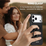 Custodia per telefono Suteni G7 con supporto magnetico a rotazione a 360° e retro in similpelle vegana con texture triangolare., For iPhone 15, For iPhone 14 Pro, For iPhone 14 Pro Max, For iPhone 14 / 13