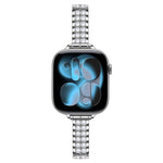 Bracciale regolabile con doppia fila di diamanti, cinturino in metallo per orologio, For Apple Watch 46mm / 49mm / 45mm / 44mm, For Apple Watch 42mm / 41mm / 40mm / 38mm