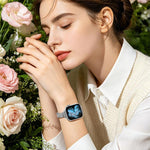 Bracciale regolabile con doppia fila di diamanti, cinturino in metallo per orologio, For Apple Watch 46mm / 49mm / 45mm / 44mm, For Apple Watch 42mm / 41mm / 40mm / 38mm