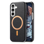 Cover posteriore per telefono in PU con texture litchi e MagSafe spazzolato., For Galaxy S26+ 5G, For Galaxy S26 Ultra 5G, For Galaxy S26 5G