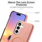Cover posteriore per telefono in PU con texture litchi e MagSafe spazzolato., For Galaxy S25 5G, For Galaxy S25+ 5G, For Galaxy S25 Ultra 5G