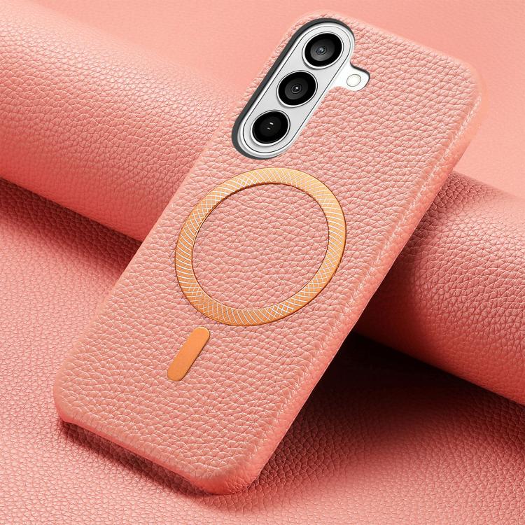 Cover posteriore per telefono in PU con texture litchi e MagSafe spazzolato., For Galaxy S25 5G, For Galaxy S25+ 5G, For Galaxy S25 Ultra 5G