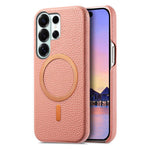 Cover posteriore per telefono in PU con texture litchi e MagSafe spazzolato., For Galaxy S25 5G, For Galaxy S25+ 5G, For Galaxy S25 Ultra 5G