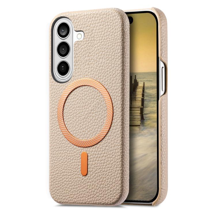 Cover posteriore per telefono in PU con texture litchi e MagSafe spazzolato., For Galaxy S24 Ultra 5G, For Galaxy S24+ 5G, For Galaxy S24 5G