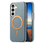 Cover posteriore per telefono in PU con texture litchi e MagSafe spazzolato., For Galaxy S24 Ultra 5G, For Galaxy S24+ 5G, For Galaxy S24 5G