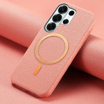 Cover posteriore per telefono in PU con texture litchi e MagSafe spazzolato., For Galaxy S24 Ultra 5G, For Galaxy S24+ 5G, For Galaxy S24 5G