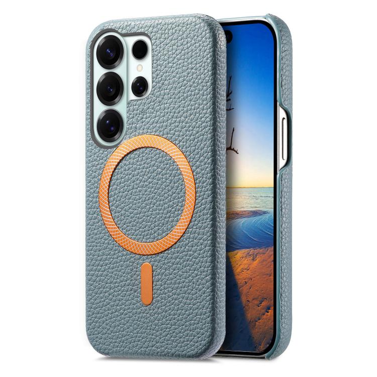 Cover posteriore per telefono in PU con texture litchi e MagSafe spazzolato., For Galaxy S24 Ultra 5G, For Galaxy S24+ 5G, For Galaxy S24 5G