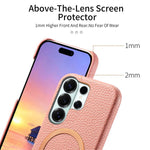 Cover posteriore per telefono in PU con texture litchi e MagSafe spazzolato., For Galaxy S23 Ultra 5G, For Galaxy S23+ 5G, For Galaxy S23 5G