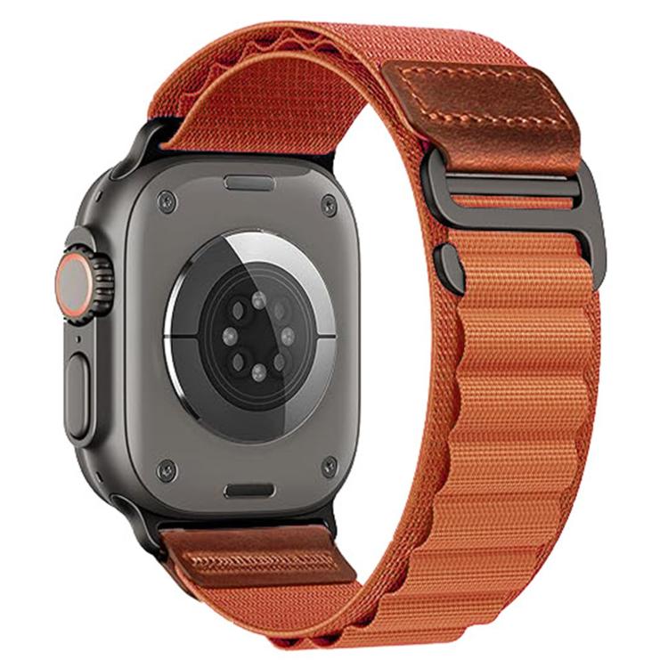 Cinturino per orologio in nylon Alpine con etichetta in ecopelle vegana stile retrò., For Apple Watch 46mm / 49mm / 45mm / 44mm, For Apple Watch 42mm / 41mm / 40mm / 38mm