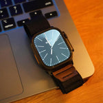 Cinturino per orologio in nylon Alpine con etichetta in ecopelle vegana stile retrò., For Apple Watch 46mm / 49mm / 45mm / 44mm, For Apple Watch 42mm / 41mm / 40mm / 38mm
