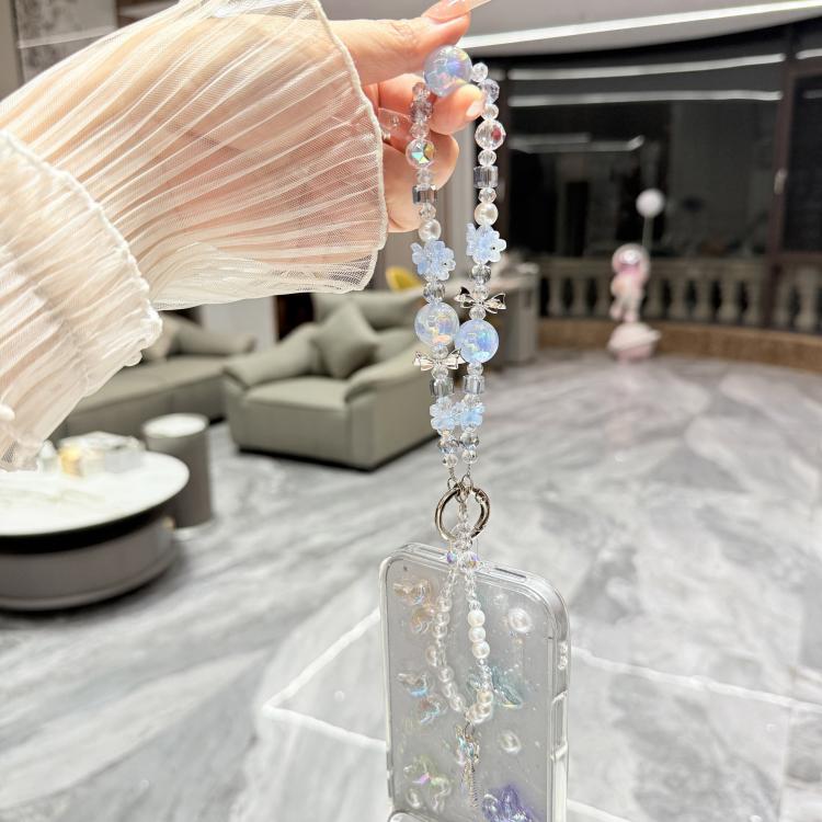Custodia per telefono in TPU epossidico con glitter e quattro farfalle 3D, con bracciale a catena., For iPhone 17 Pro Max, For iPhone 17 Pro, For iPhone 17, For iPhone Air, For iPhone 16 Pro Max, For iPhone 16 Pro, For iPhone 16 Plus, For iPhone 16