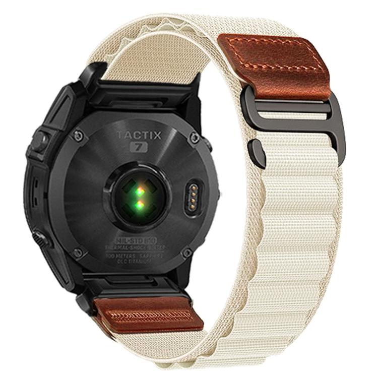Cinturino per orologio in nylon Alpine con etichetta in ecopelle vegana stile retrò., For Gamin 20mm