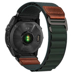 Cinturino per orologio in nylon Alpine con etichetta in ecopelle vegana stile retrò., For Gamin 20mm