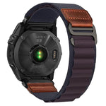 Cinturino per orologio in nylon Alpine con etichetta in ecopelle vegana stile retrò., For Gamin 20mm