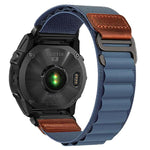 Cinturino per orologio in nylon Alpine con etichetta in ecopelle vegana stile retrò., For Gamin 20mm