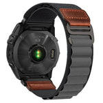 Cinturino per orologio in nylon Alpine con etichetta in ecopelle vegana stile retrò., For Gamin 20mm