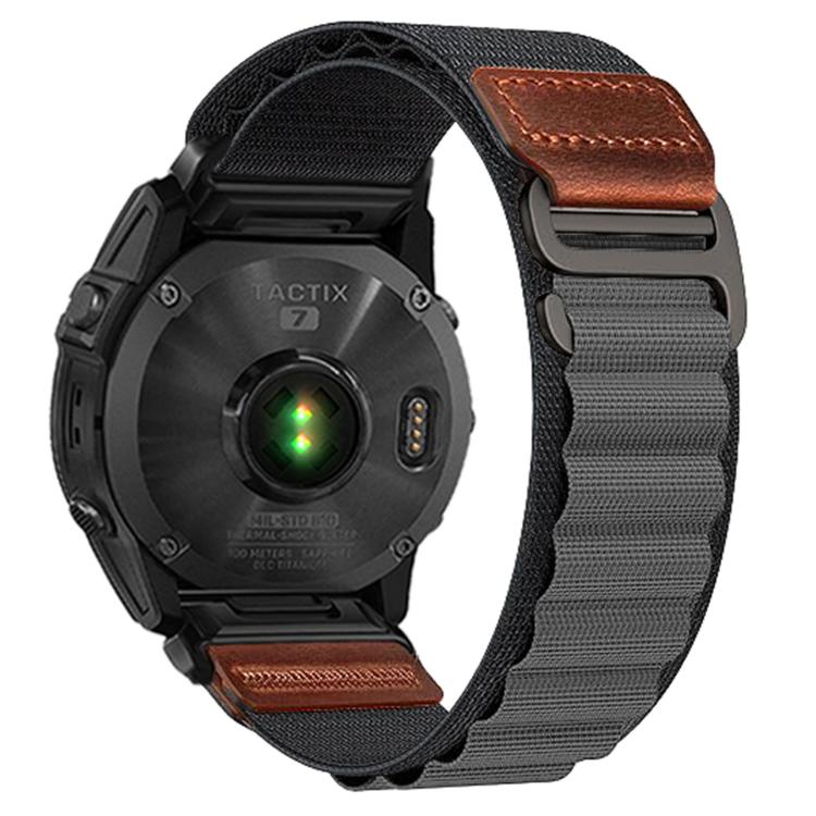 Cinturino per orologio in nylon Alpine con etichetta in ecopelle vegana stile retrò., For Gamin 20mm