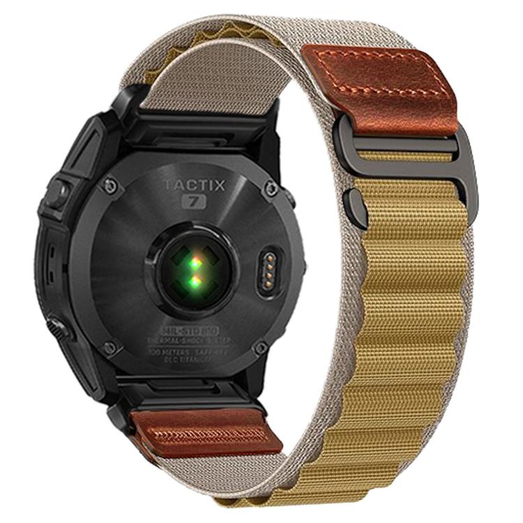 Cinturino per orologio in nylon Alpine con etichetta in ecopelle vegana stile retrò., For Gamin 20mm