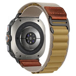 Cinturino per orologio in nylon Alpine con etichetta in ecopelle vegana stile retrò., For Samsung Galaxy Watch Ultra 47mm / Ultra 2025