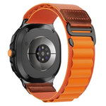 Cinturino per orologio in nylon Alpine con etichetta in ecopelle vegana stile retrò., For Samsung Galaxy Watch8 / Watch8 Classic