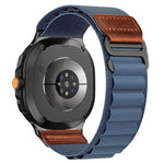 Cinturino per orologio in nylon Alpine con etichetta in ecopelle vegana stile retrò., For Samsung Galaxy Watch8 / Watch8 Classic