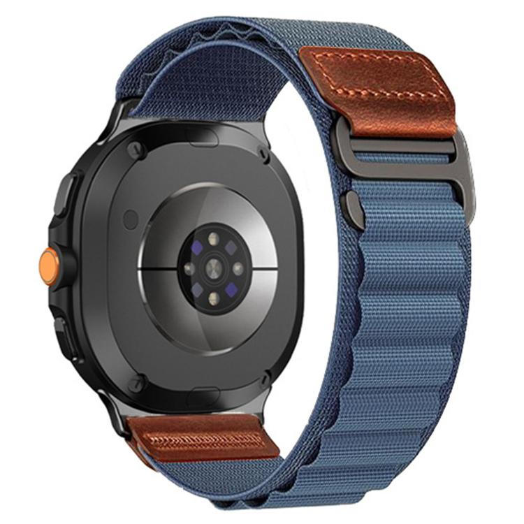 Cinturino per orologio in nylon Alpine con etichetta in ecopelle vegana stile retrò., For Samsung Galaxy Watch8 / Watch8 Classic