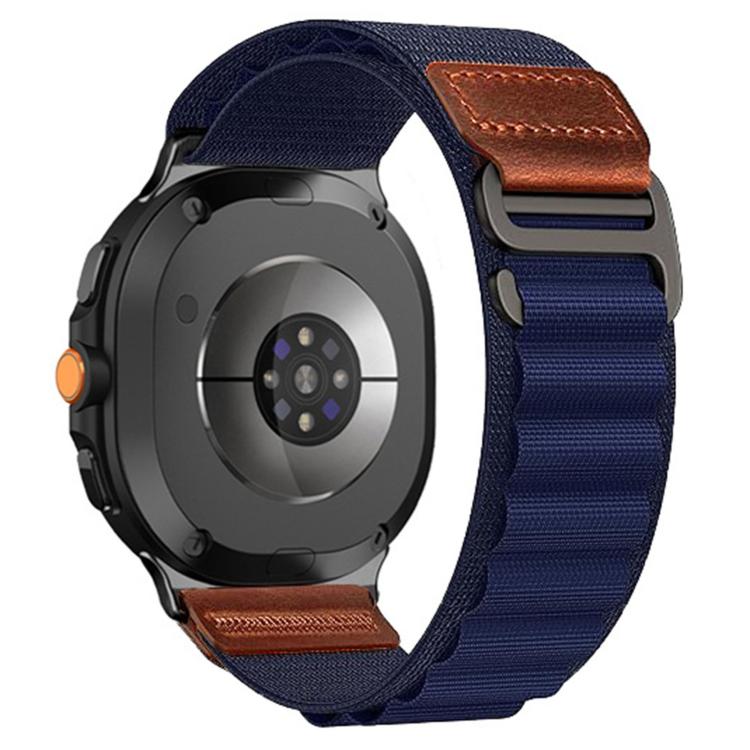 Cinturino per orologio in nylon Alpine con etichetta in ecopelle vegana stile retrò., For Samsung Galaxy Watch8 / Watch8 Classic