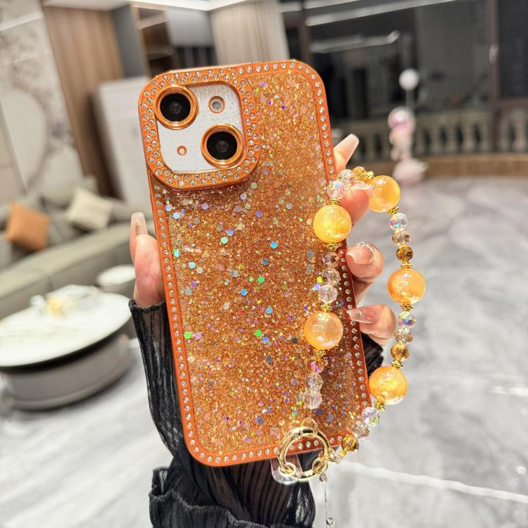 Custodia per telefono in TPU con paillettes glitterate effetto diamante e catena a bracciale, For iPhone 14 Plus, For iPhone 14, For iPhone 14 Pro, For iPhone 14 Pro Max
