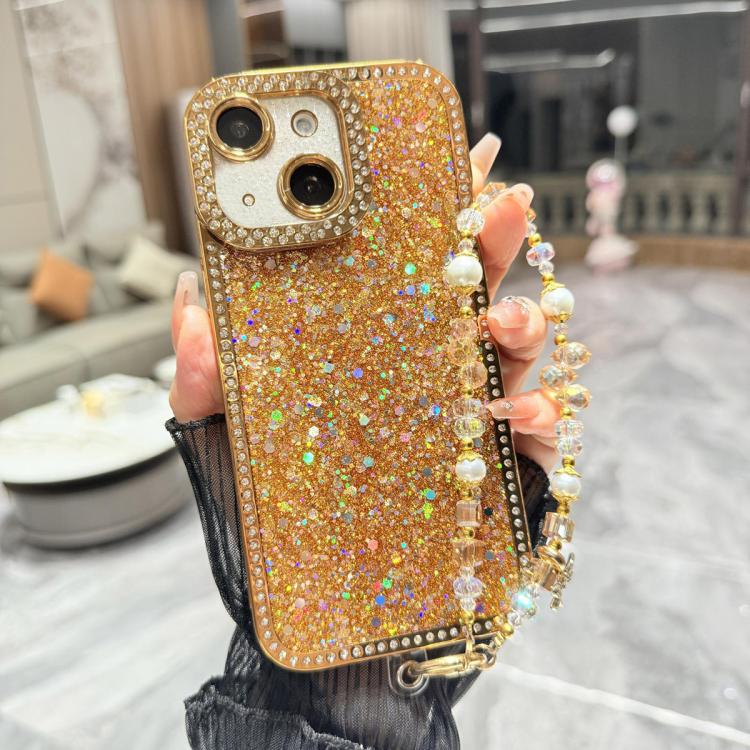 Custodia per telefono in TPU con paillettes glitterate effetto diamante e catena a bracciale, For iPhone 13 Pro Max, For iPhone 13 Pro, For iPhone 13