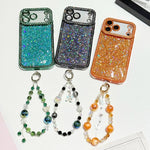 Custodia per telefono in TPU con paillettes glitterate effetto diamante e catena a bracciale, For iPhone 14 Plus, For iPhone 14, For iPhone 14 Pro, For iPhone 14 Pro Max