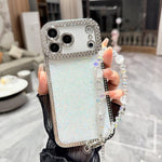 Custodia per telefono in TPU con paillettes glitterate effetto diamante e catena a bracciale, For iPhone 17 Pro Max, For iPhone 17 Pro