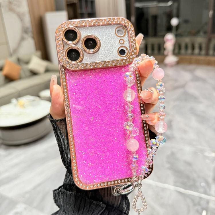 Custodia per telefono in TPU con paillettes glitterate effetto diamante e catena a bracciale, For iPhone 17 Pro Max, For iPhone 17 Pro