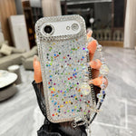 Custodia per telefono in TPU con paillettes glitterate effetto diamante e catena a bracciale, For iPhone 17, For iPhone  Air