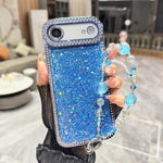 Custodia per telefono in TPU con paillettes glitterate effetto diamante e catena a bracciale, For iPhone 17, For iPhone  Air