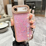 Custodia per telefono in TPU con paillettes glitterate effetto diamante e catena a bracciale, For iPhone 17, For iPhone  Air