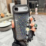 Custodia per telefono in TPU con paillettes glitterate effetto diamante e catena a bracciale, For iPhone 17, For iPhone  Air