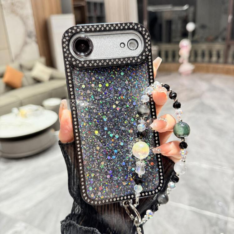 Custodia per telefono in TPU con paillettes glitterate effetto diamante e catena a bracciale, For iPhone 17, For iPhone  Air