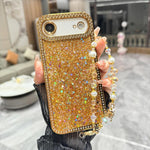 Custodia per telefono in TPU con paillettes glitterate effetto diamante e catena a bracciale, For iPhone 17, For iPhone  Air