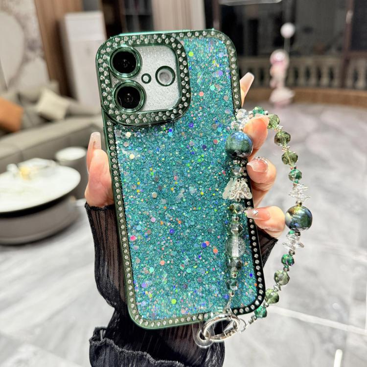 Custodia per telefono in TPU con paillettes glitterate effetto diamante e catena a bracciale, For iPhone 17, For iPhone  Air