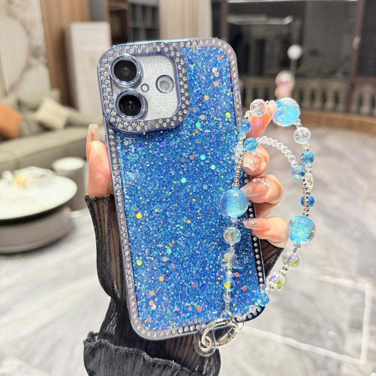 Custodia per telefono in TPU con paillettes glitterate effetto diamante e catena a bracciale, For iPhone 17, For iPhone  Air