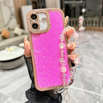 Custodia per telefono in TPU con paillettes glitterate effetto diamante e catena a bracciale, For iPhone 17, For iPhone  Air