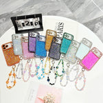 Custodia per telefono in TPU con paillettes glitterate effetto diamante e catena a bracciale, For iPhone 17, For iPhone  Air