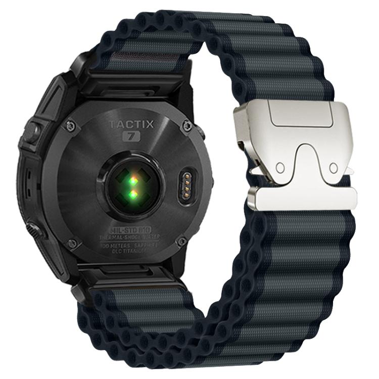 Cinturino per orologio in nylon a coste larghe con fibbia da paracadute, ideale per fuoristrada., For Gamin 26mm, For Gamin 22mm, For Gamin 20mm