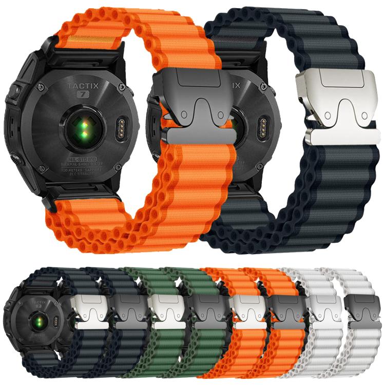 Cinturino per orologio in nylon a coste larghe con fibbia da paracadute, ideale per fuoristrada., For Gamin 26mm, For Gamin 22mm, For Gamin 20mm