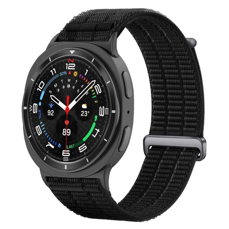 Cinturino per orologio con chiusura in metallo, in nylon traspirante a doppia maglia, effetto nuvola, con passante in nylon., For Samsung Galaxy Watch8 / Watch8 Classic
