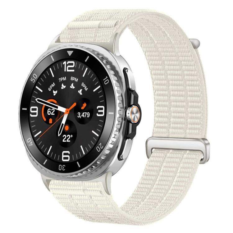 Cinturino per orologio con chiusura in metallo, in nylon traspirante a doppia maglia, effetto nuvola, con passante in nylon., For Samsung Galaxy Watch8 / Watch8 Classic